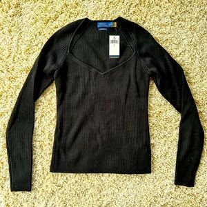 Ralph Lauren Merino Wool Pullover with peekaboo neck